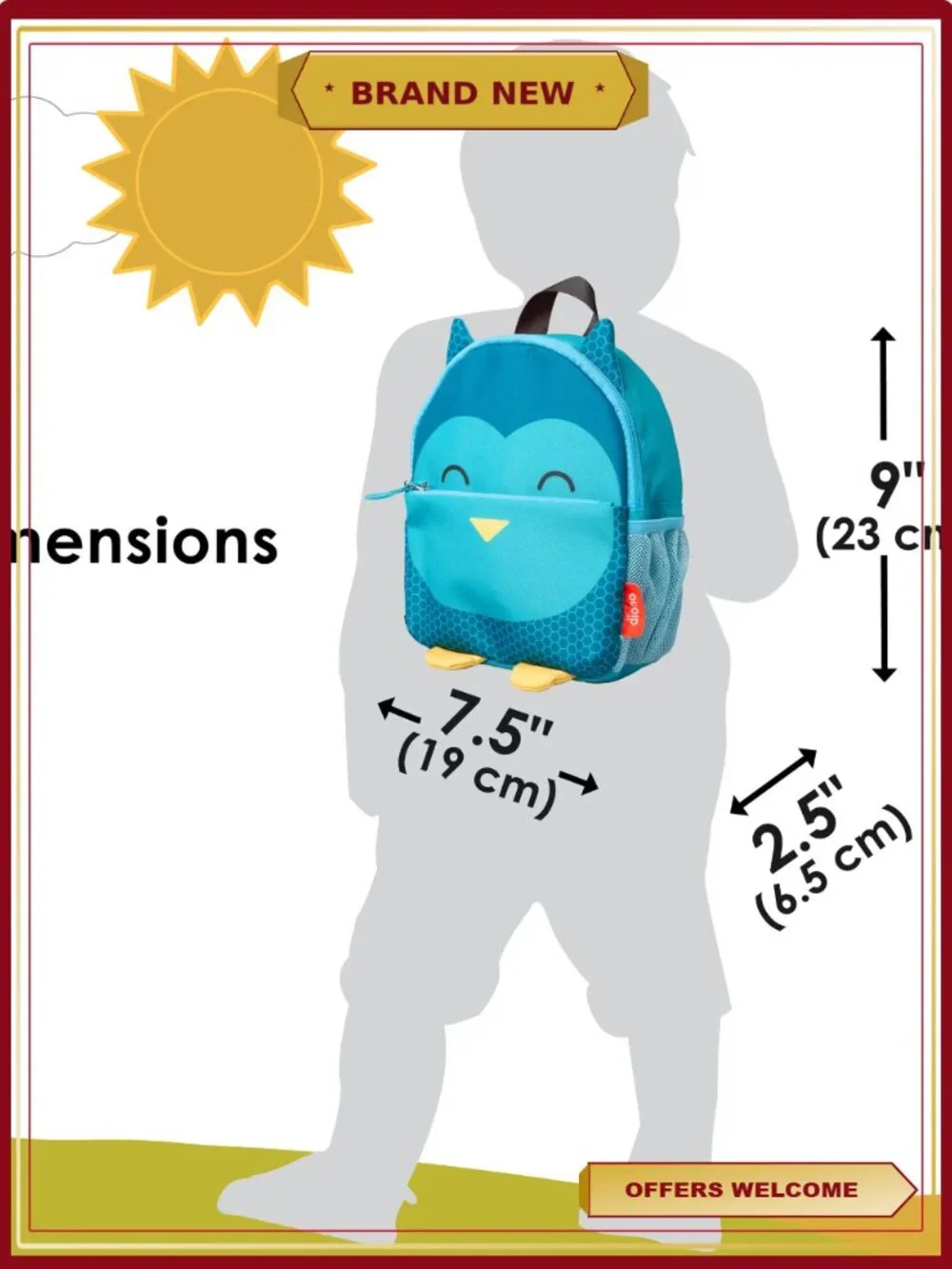 Kids Mini Backpack with Safety Leash Harness, Owl Design, Adjustable Straps,